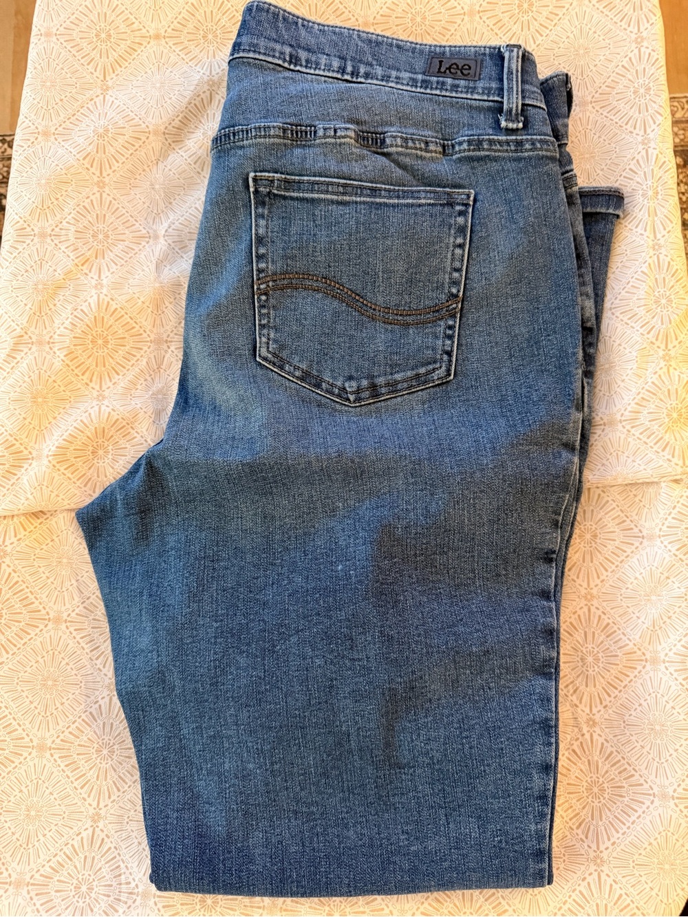 Lee Women's Straight Leg Mid Blue Denim Jeans